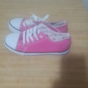 Girls pink us sports canvas sneakers size 4